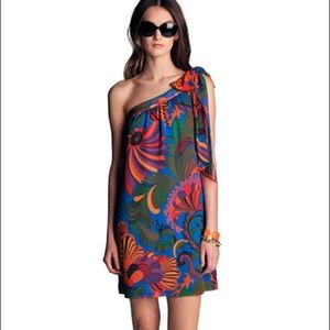 Banana Republic Trina Turk One Shoulder Silk Dress